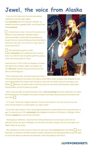 Jewel, the voice from Alaska