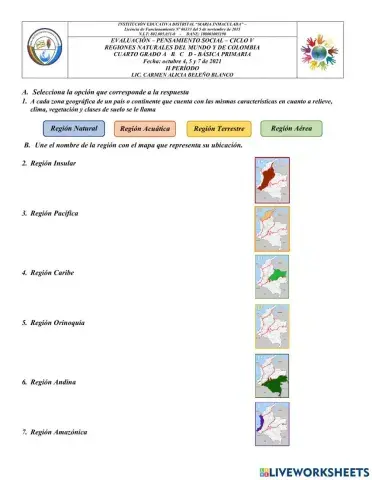 Regiones Naturales del Mundo y de Colombia