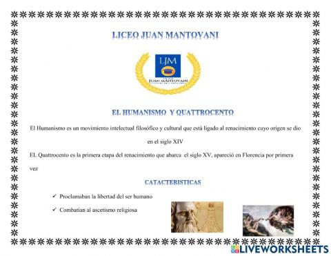 Sopa de letras el humanismo  y quattrocento