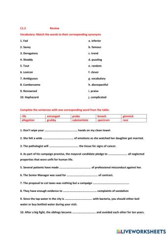 Review Vocabulary C1.3