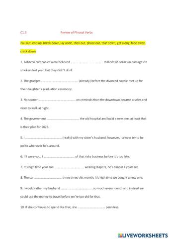 C1.3 Review Phrasal verbs
