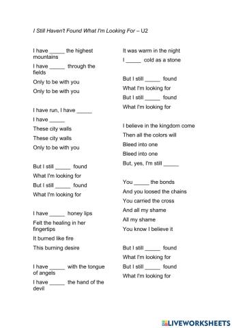 I Still Haven't Found What I'm Looking For - U2