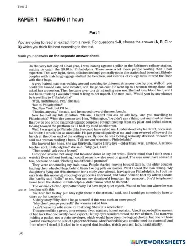 Reading comprehension. B2