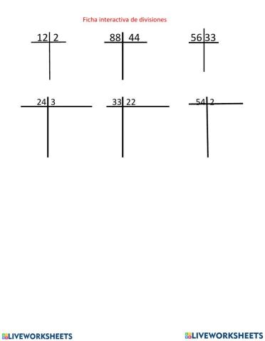 Diviciones  de 2 cifras