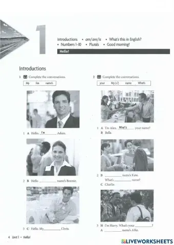 Wb: unit 1 - hello! (page 4)