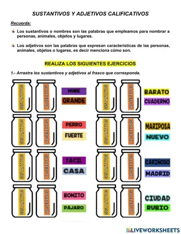 Sustantivos y adjetivos