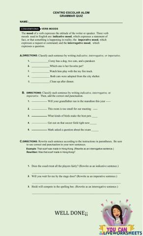 Conventions verb moods