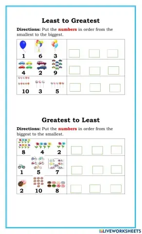 Least to Greatest-Greatest to Least