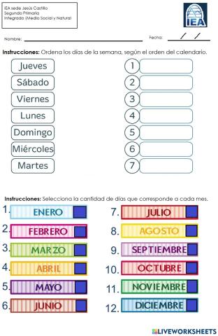 Días y meses del año