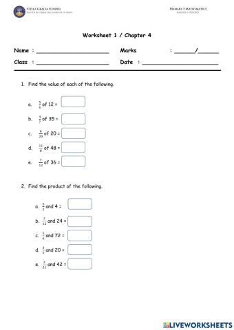 Worksheet 1 Chapter 4