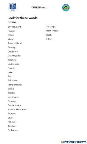 Enviroment Vocabulary