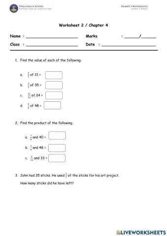 Worksheet 2 Chapter 4