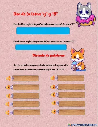 Uso de la letra -Y- y -ll-