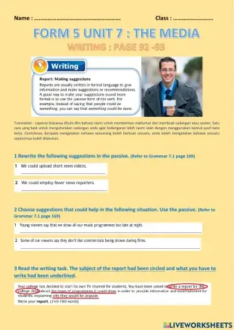 Form 5 unit 7 writing practice