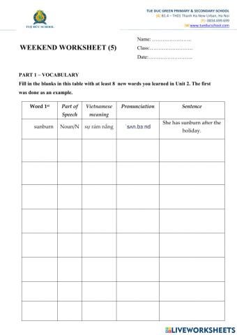 Weekend Worksheet Grade7 Week5
