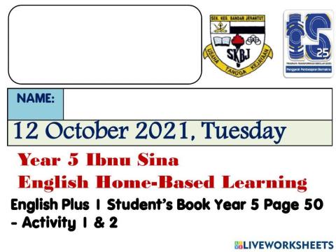 Year 5 Textbook Page 50 Act 1 & 2