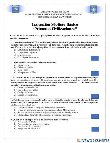 Primeras Civilizaciones