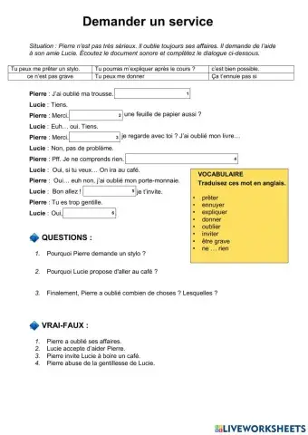 Demander un service(en class)