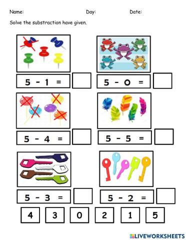 Substraction preschool
