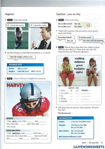 Unit 5 - the way i live (page 33)