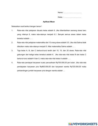 Aplikasi Mean