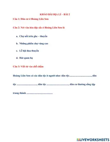 Địa Lí- Hoàng Liên Sơn bài 2