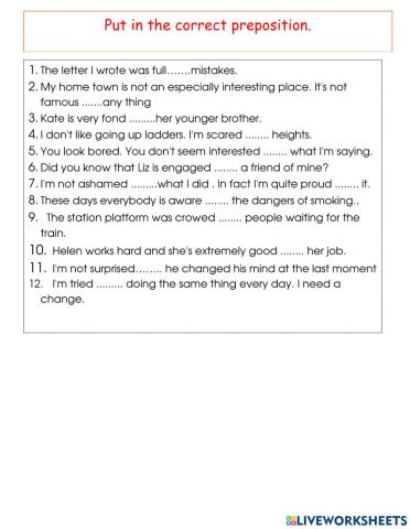 Adjective + Preposition