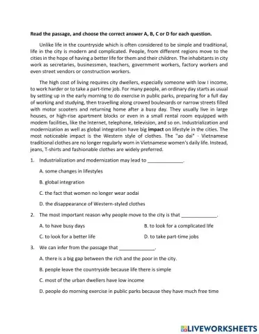 Unit 2: City life - Skills 1