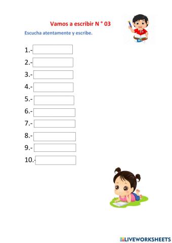 Vamos a escribir N° 3