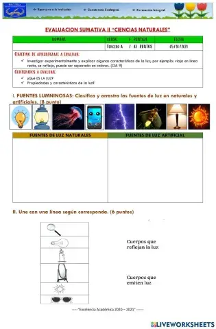 Evaluacion II Ciencias Naturales
