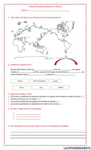 Poblamiento de america