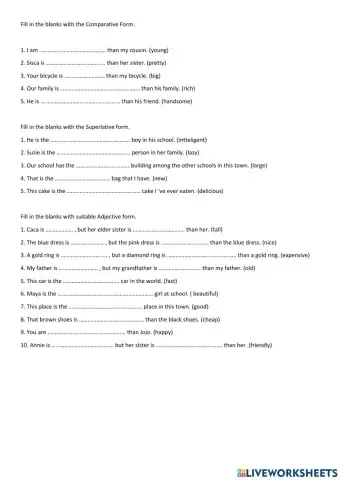 Comparative and Superlative