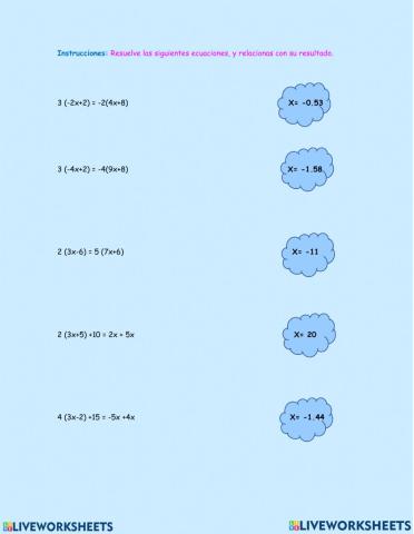 Ecuaciones de primer grado