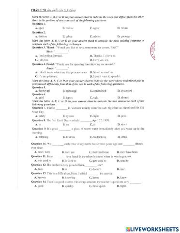 Grade 9- Test + reported special