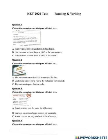 Grade 6 KET Reading 14