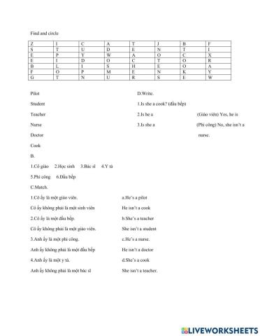 Unit 2: In town. Lesson 1: Jobs (workbook)