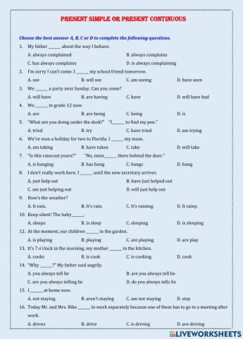 Present Simple or Present Continuous