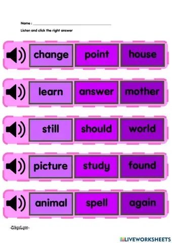 High frequency words