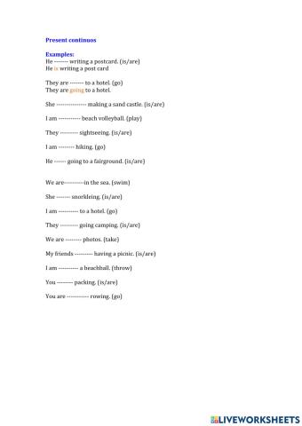 Presnet continuos summer holidays