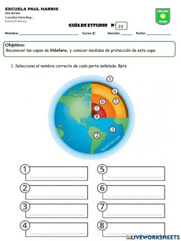 Guía 23. Geosfera. Cs. Naturales.