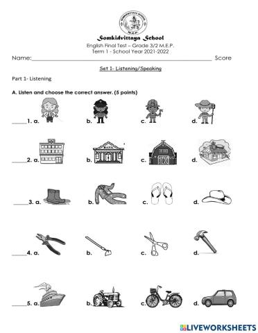 English Final Test Set 1