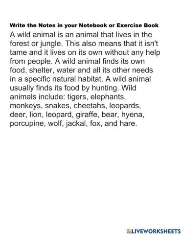 Wild animals
