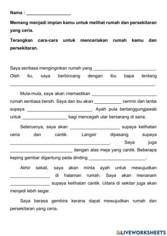 Karangan (Cara-cara Menceriakan Rumah dan Persekitaran)