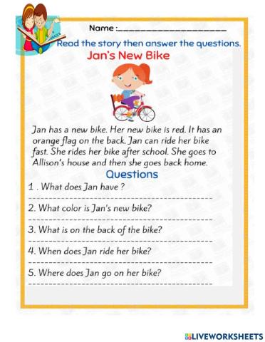 Reading Comprehension - Jan's New Bike