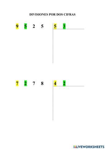 Divisiones por dos cifras