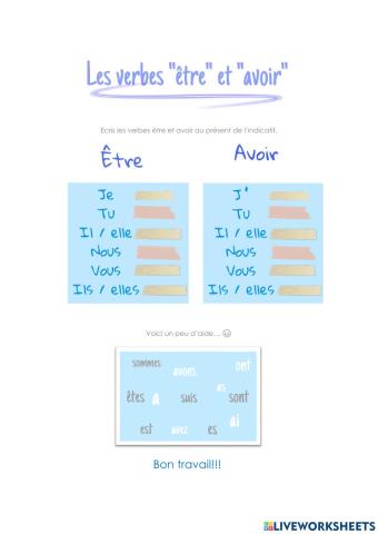 Les verbes être et avoir au présent