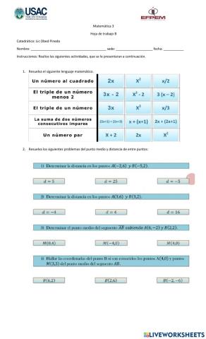 Expresiones algebraicas