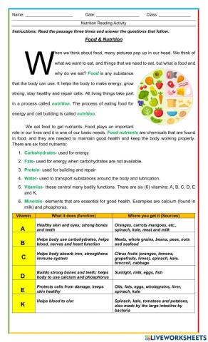 Nutrition, Vitamins and Minerals