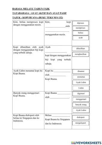 Ayat Aktif dan Ayat Pasif