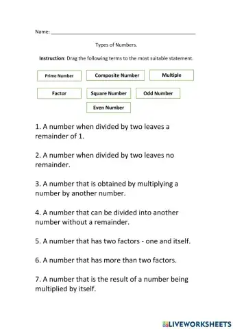 Types of Numbers